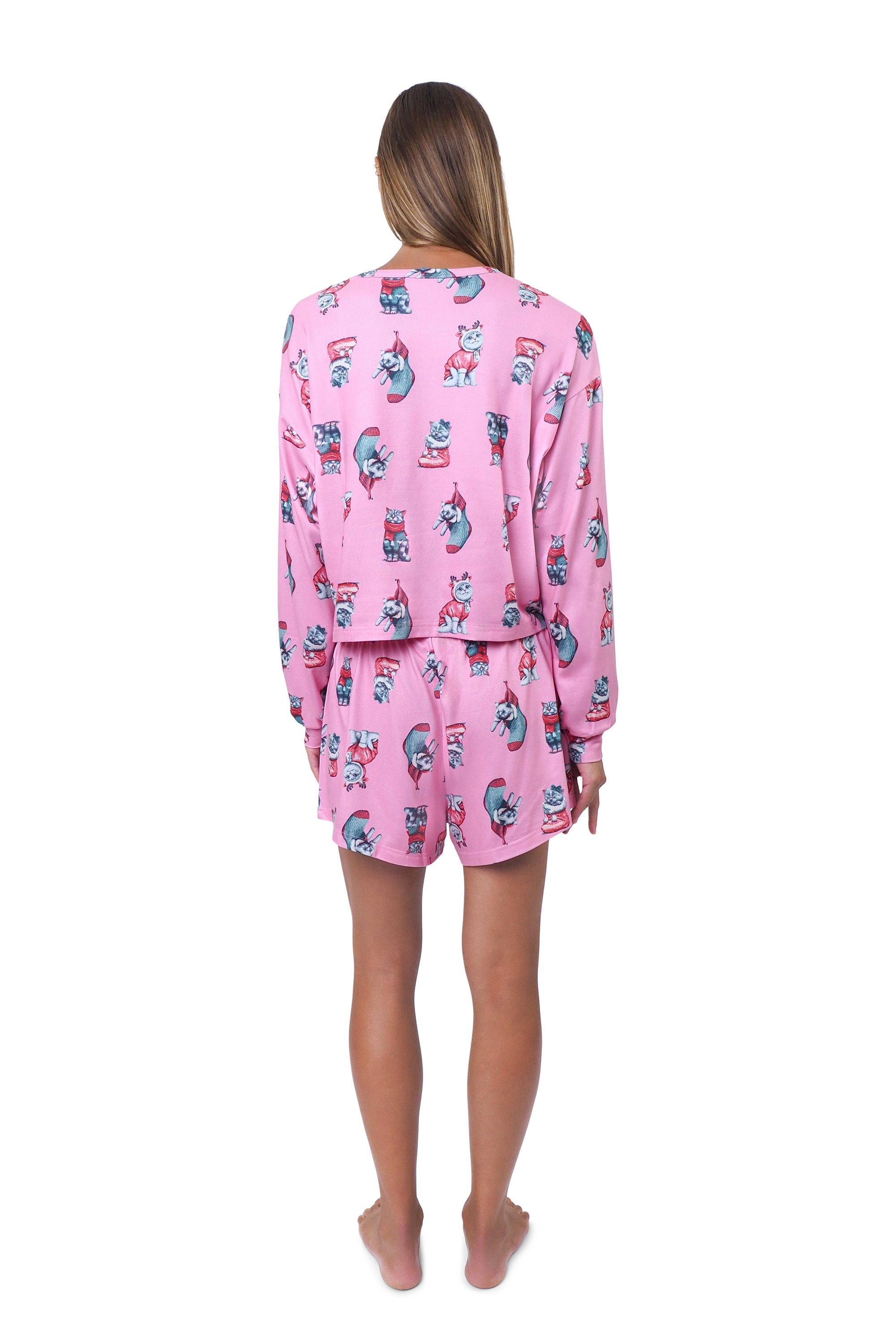 Pink Cherub Long Sleeve Boxer Set